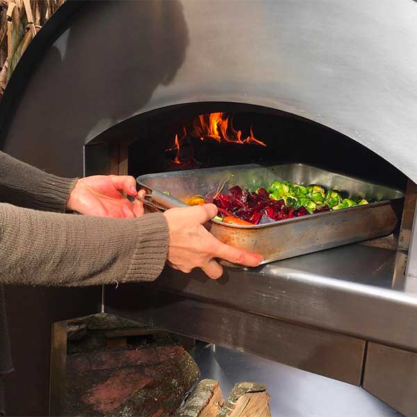 Fontana Forni Forno Toscano Margherita 31 Inch Freestanding Wood Fired Pizza Oven Affordable Outdoor Kitchens
