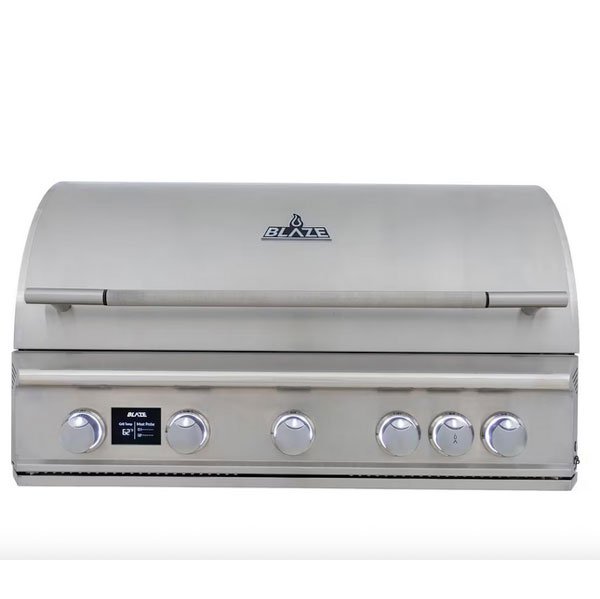 Blaze LTE PRO 40-Inch 5-Burner Built-in Gas Grill w/ Digital Temperature Screen & Rear Infrared Burner – BLZ-5LTEPRO
